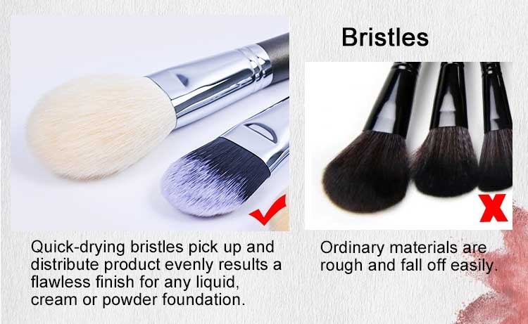 Dongshen professional makeup brush manufacture high quality natural goat hair powder blush contour cosmetic brush set