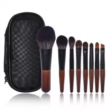 Dongshen brush makeup manufacture wholesale vegan synthetic travel makeup brush set with bag