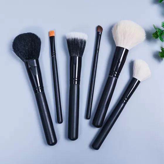 Dongshen professional makeup brush manufacture high quality natural goat hair powder blush contour cosmetic brush set