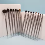 Dongshen 15pcs small makeup brush private label natural animal hair eyeshadow eyeliner eye pencil brush set