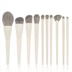 Dongshen vegan makeup brush set custom logo fiber synthetic hair cruelty-free 10pcs makeup cosmetic brushes