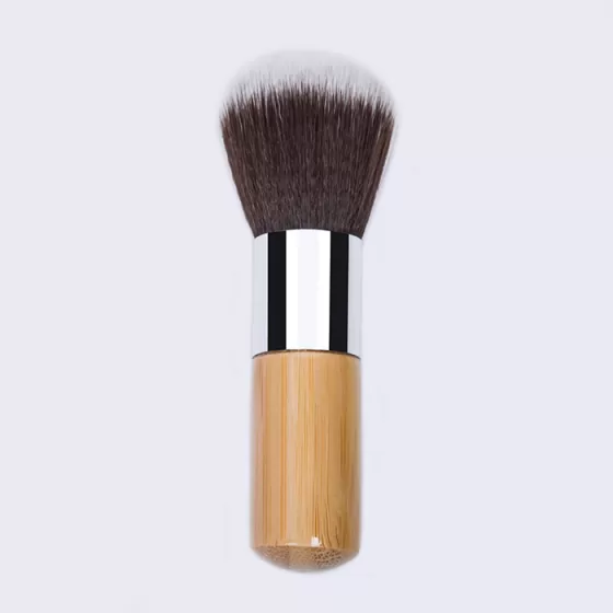 Dongshen kabuki brush custom logo vegan synthetic hair powder blush makeup kabuki brush