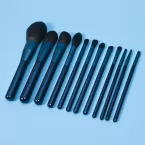 Dongshen vegan makeup brush wholesale good price fiber synthetic hair blue facial makeup beauty brush set