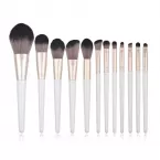 Dongshen high quality 12pcs cosmetic brush manufacture custom logo artificial synthetic hair vegan makeup brush set