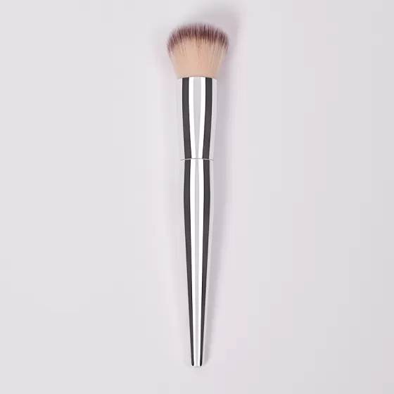 Dongshen OEM makeup foundation brush supplier wholesale single angle synthetic hair silver professional foundation cosmetic brush