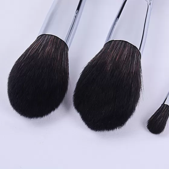 Dongshen manufacture professional makeup brush custom logo 12pcs fiber synthetic hair black handle makeup brush set