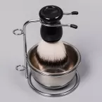 Dongshen shaving set manufacture custom logo vegan synthetic shaving brush metal shaving bowl stand