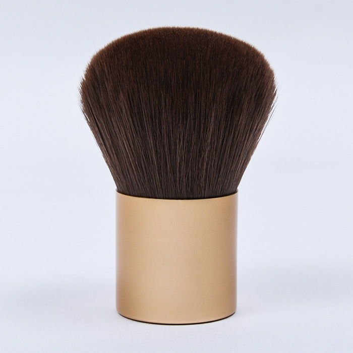 Dongshen kabuki brush manufacturer cruelty-free fiber synthetic hair aluminum handle blush bronzer brush
