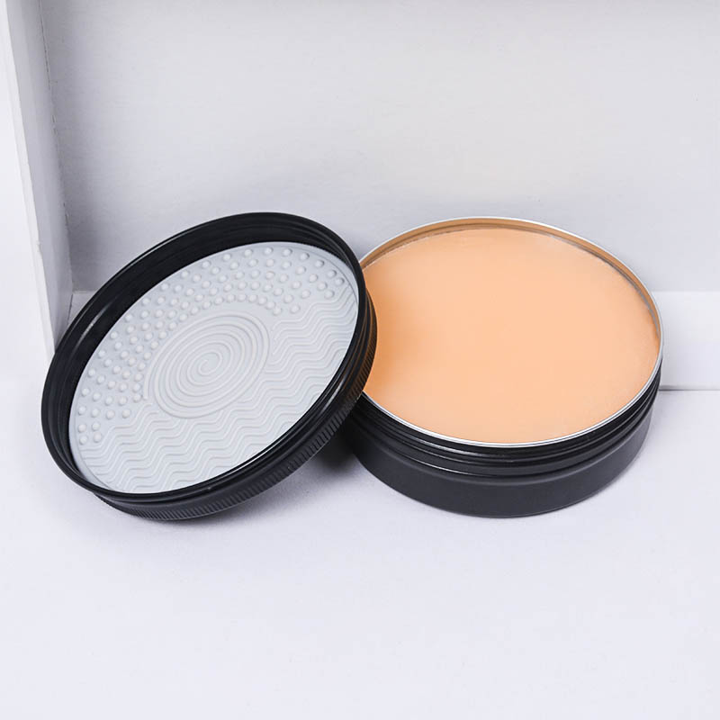 Dongshen makeup brush soap brush cleaning solid soap beauty blender sponge cleaner with silicone pad